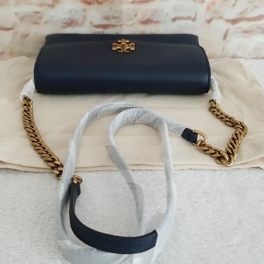 New Tory Burch Kira Leather Wallet-On-Chain